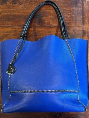 Botkier Soho Cobalt Blue Pebbled Leather Tote Shoulder Bag